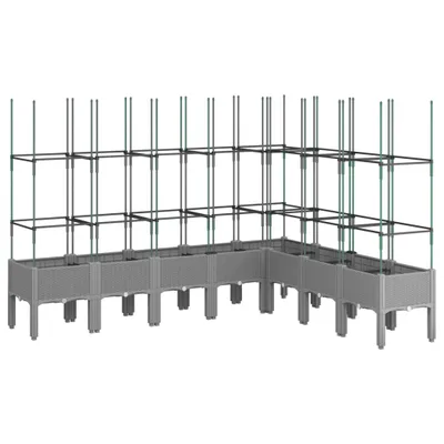 Produktbild von Pflanzkübel mit Rankgitter Hellgrau 200x160x142,5 cm PP
