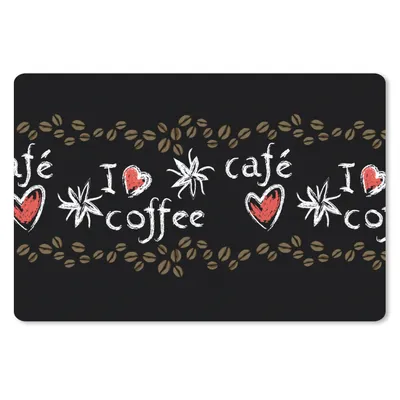 Produktbild von MuchoWow® Schreibtischunterlage Kaffee - Muster - Liebe 60x40 cm - XXL Mauspad - Großes Mauspad