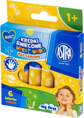 Zdjęcie produktu dla Astra Kredki Świecowe Super Jumbo – Grube, Spieralne Kredki Dla Dzieci
