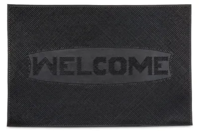 Produktbild von Relaxdays Fußmatte WELCOME, BxT: 60x40 cm, 100% Gummi, Anti-Rutsch, Schmutzfangmatte, Outdoor Eingangsmatte, schwarz