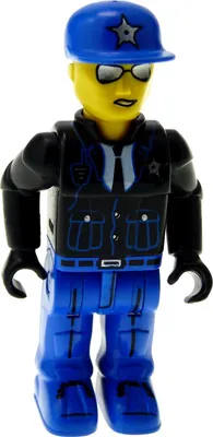 Produktbild von 1x Lego Figur 4 Juniors Jack Stone Mann Polizist schwarz blau Stern js012