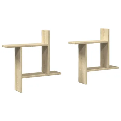 Produktbild von Wandregale 2 Stk. Sonoma-Eiche 50x12x50 cm Holzwerkstoff
