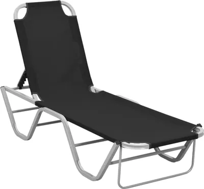 Produktbild von Sonnenliege Aluminium und Textilene Schwarz