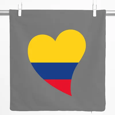 Produktbild von Huuraa Kissenbezug Kolumbien Flagge Herz 40x40cm Steel Grey Baumwolle Dekokissenbezug Geschenkidee