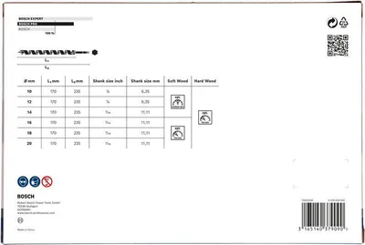 Produktbild von PRO Wood Holzschlangenbohrer Set, L235 mm, 6-tlg.