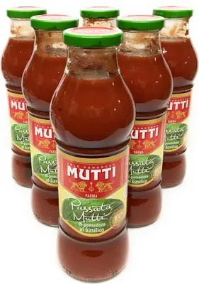 Produktbild von Mutti Passata Tomatenpüree mit Basilikum, 6er Pack (6 x 0,7 l)