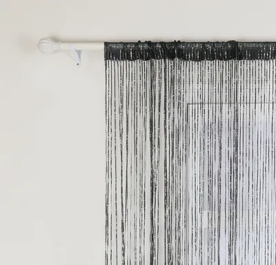 Produktbild von 2er Pack Fadenvorhang 100x200cm Schwarz Vorhang Perlenvorhang Türvorhang Quaste Gardine Balkon Insektenvorhang