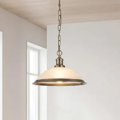 Produktbild von Moderne Hängeleuchte in Messing Antik 1xE27 bis zu 40 Watt 230V aus Metall & Glas Schlafzimmer Küche Wohnzimmer Esszimmer Lampen Leuchte Beleuchtung innen