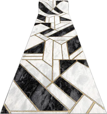 Produktbild von Exklusiv EMERALD Läufer 1015 glamour, stilvoll Marmor, geometrisch schwarz / gold 100 cm Schwarz 100x450 cm