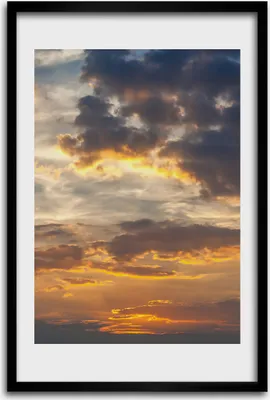 Produktbild von Bild - Bilderrahmen - 40 cm x 60 cm - MDF - Rahmen - Wandkunst - Sonnenuntergang Himmel