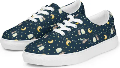 Produktbild von Mr. & Mrs. Panda Damenschuhe Maus Sterne Größe 42 1/2 - Blau - Geschenk, Geburtstag, Stoffschuhe, Sneaker Damen, Freizeitschuh, Stoffschuh, Kindergeburtstag, Turnschuhe