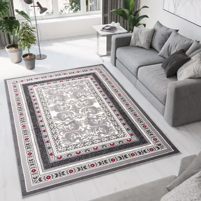 Image de Tapis DREAM Moderne Crème Gris Noir Rouge  250 x 350 cm