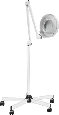 Produktbild von Standlupe Lampe - LED Stehlampe mit Vergrößerungsglas - 180° schwenkbares Licht - mit Rollen - 220V AC - Weiß