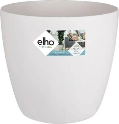 Image de Pot de fleurs rond Elho Brussels avec roues, Ø 47 x H 44 cm, Intérieur, 100% recyclé, Blanc