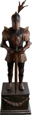 Immagine prodotto di Casa Padrino scultura medievale in bronzo cavaliere con spada 79 x 61 x h. 241 cm - Grande figura decorativa in bronzo con base - accessori per decorazione medievale - qualità