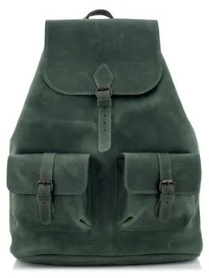 Produktbild von Belveder Herren- und Damen-Lederrucksack, Vintage-Rindsleder, A4-Cityrucksack, Arbeitsrucksack, Schulrucksack, Flaschengrün, Modell Outlander Z72