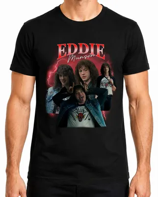 Produktbild von Eddie Munson Hellfire Club Stranger Metal Geschenk Vintage Serie Herren T-Shirt, Schwarz, L
