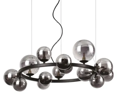 Produktbild von Ideallux Perlage Hänge schwarz schwarz 14flg Ø 85 Deckenlampe Lampe Leuchte Spot