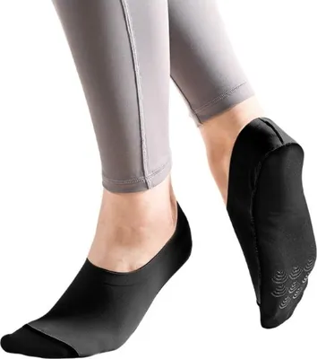 Zdjęcie produktu dla INF Antypoślizgowe skarpetki do jogi dla kobiet, skarpetki Pilates Barre z uchwytami, skarpetki do ćwiczeń fitness Czarny S