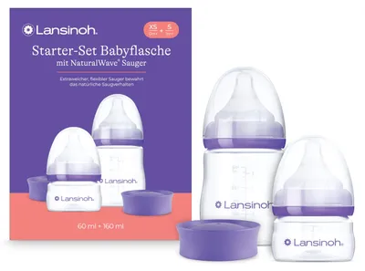 Produktbild von Lansinoh Babyflaschen Set mit NaturalWave Sauger XS & S, 60 & 160 ml