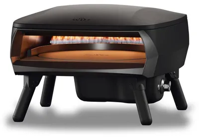 Produktbild von Witt PICCOLO Rotante Pizzaofen für italienische Pizza oder Flammkuchen, Pizzastein Ø 40,5 cm rotierend, Farbe: Black matt