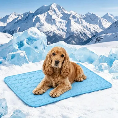 Immagine prodotto di Tappetino refrigerante per cani e gatti, 70x55 cm, colore blu, auto-raffreddante