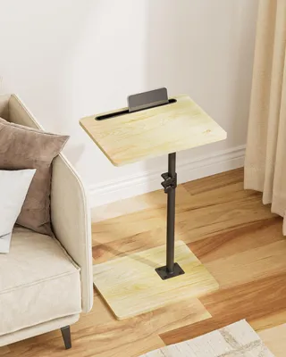 Beistelltisch C-Form höhenverstellbar 360° drehbar 40x30x(45-81) cm Eiche