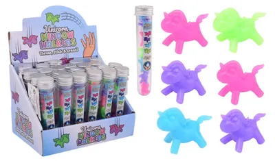 Produktbild von Johntoy klebrige Einhorn-Fensterläufer in Tube, 6 Stück
