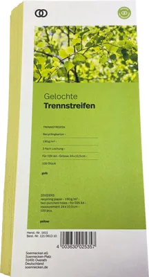 Produktbild von Trennstreifen oeco 1411 10,5x24cm gelb 100 Stück Packung mit 30 Stück
