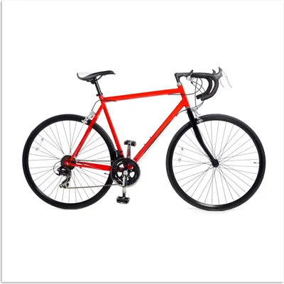 Produktbild von MuchoWow® Poster Ein rotes Rennrad vor einem weißen Hintergrund. 100x100 cm - Babyzimmer
