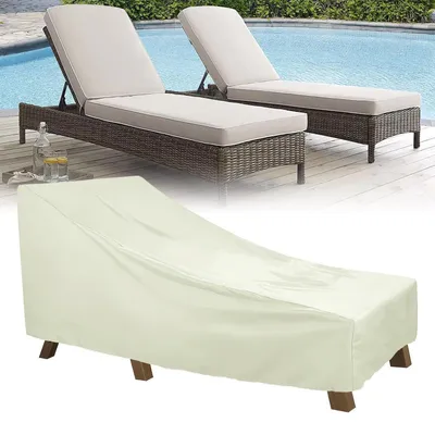 Immagine prodotto di Copertura impermeabile per mobili da giardino, realizzata in tessuto Oxford 210D, colore beige, dimensioni 210x80x75 cm