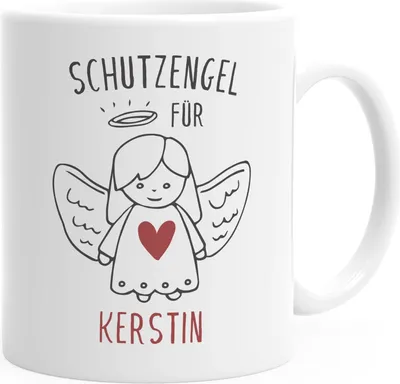 Produktbild von SpecialMe® personalisierte Kaffeetasse Schutzengel mit Name Namenstasse personalisierte Geschenke Glücksbringer weiß Keramik-Tasse