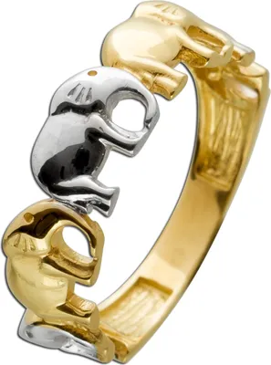 Produktbild von Elefanten Ring Gelbgold Weißgold 333 8 Karat  17