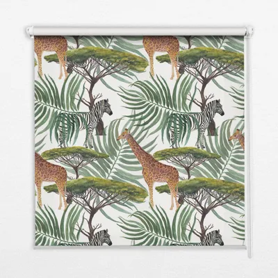 Produktbild von Seitenzug-Rollo Fensterrollo Jalousie - Thermo-Rollo Verdunkelungsrollo - 150x240 cm - Tiere und Bäume