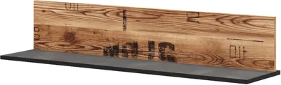 Produktbild von Wandregal FARGO FG-09 Regal 110 cm Hängeregal Wandboard Bücherregal Board Loft (Canion / Raw Steel)
