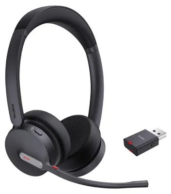 Zdjęcie produktu dla Yealink WH64 Hybrid Dual UC, Bezprzewodowy, 20 - 20000 Hz, Biuro/centrum telefoniczne, 331 g, Zestaw słuchawkowy, Czarny