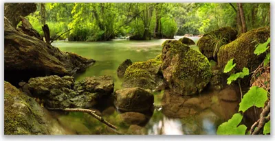 Produktbild von Tulup Leinwand-Bilder 120x60 Wandbild Canvas Kunstdruck Felsen See Natur