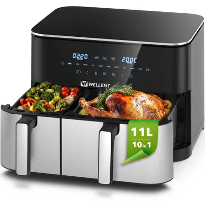 Image de Friteuse sans Huile 11L Air Fryer 2600W 10 Programmes Prédéfinis Double Cuisson
