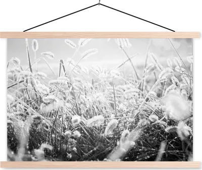 Produktbild von MuchoWow® Textilposter Winter - Eiscreme - Schwarz - Weiß 60x40 cm mit holzfarbenen Rahmen - Bilder