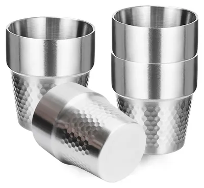 Obrázek produktu pro Sada čtyř nerezových hrnků o objemu 300 ml s dvojitou stěnou