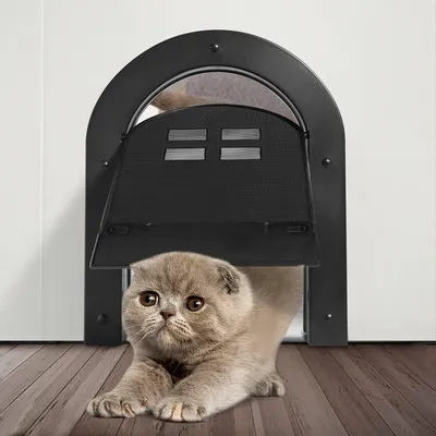 Productafbeelding van Kattenluik voor binnengebruik met een 2-richtings sluiting (zwart)