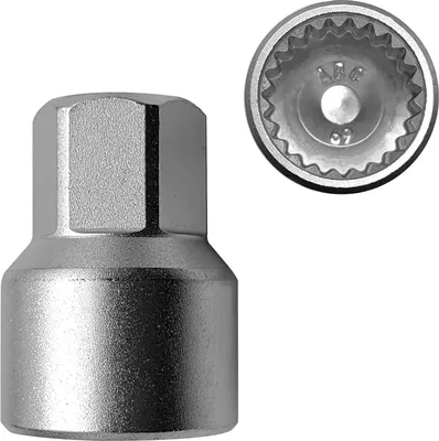 Produktbild von Radsicherungsmutter-Schlüssel-Ersatz für Porsche, 69 dünnwandiger Schloss-Stecknuss-Adapter, Werkzeug zum Entfernen der Diebstahlsicherung
