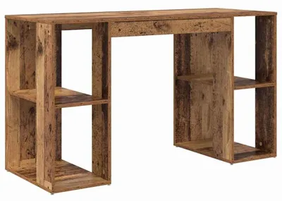 Immagine prodotto di Scrivania con spazio di archiviazione in legno strutturato, Marrone