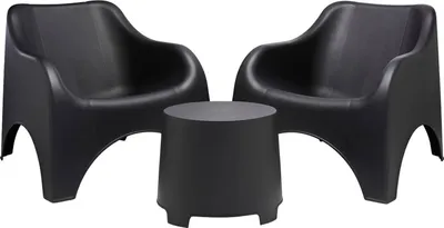Produktbild von Dmora Gartenmöbel-Set Cormons Anthrazit, 2-Sitzer mit Tisch