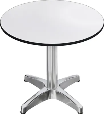 Produktbild von CPBL | HPL Bistro Tisch | Ø:H 70 x 78 cm | Weiß / Aluminium | Klappbar + Zusatzgewicht | Rund | Bistrotisch Gastro Tisch