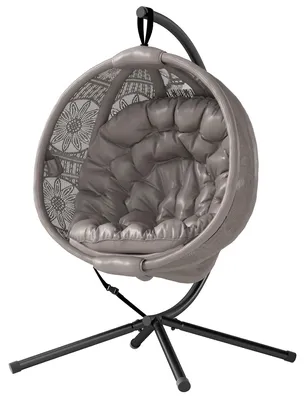 Produktbild von Hängesessel Gartensessel Korbsessel, Boho-Stil, 116 x 125 x 172 cm, Sand + Schwarz