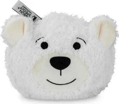 Image de GRÜNSPECHT Mon petit ami de chaleur l'ours polaire, coussin chauffant aux noyaux de cerise avec housse lavable pour enfants, doudou réchauffant en cas de maux de ventre et de rhume (373-V1)