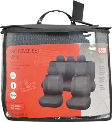 Immagine prodotto di Set di coprisedili Carpoint Paris, 9 pezzi, nero/grigio