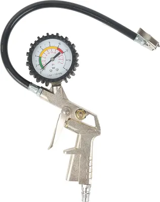 Produktbild von Druckluft Reifenfüller Reifenmesser Reifenfüllgerät Luftpistole mit Manometer （55mm Manometer 35cm Schlauch）