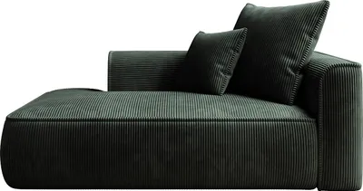 Produktbild von Chaiselongue für Linkshänder aus grünem Kord - PINETA